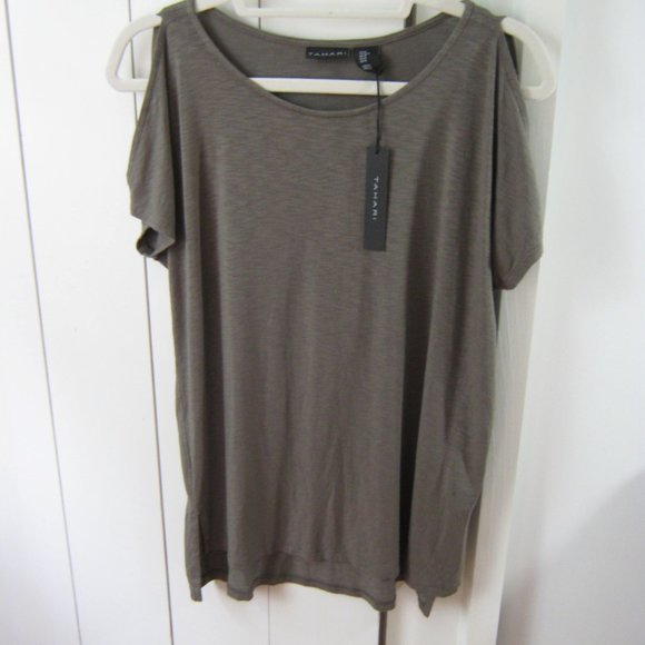 NWT Olive Tahari Cold Shoulder Top - Picture 3 of 5